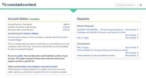 Constant Content Dashboard