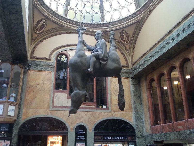 Statue of St Wenceslas Riding an Upside-Down Dead Horse (Prague)