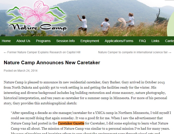 Gary Barker Successfully Found a Caretaker Job Thanks to the Caretaker Gazette