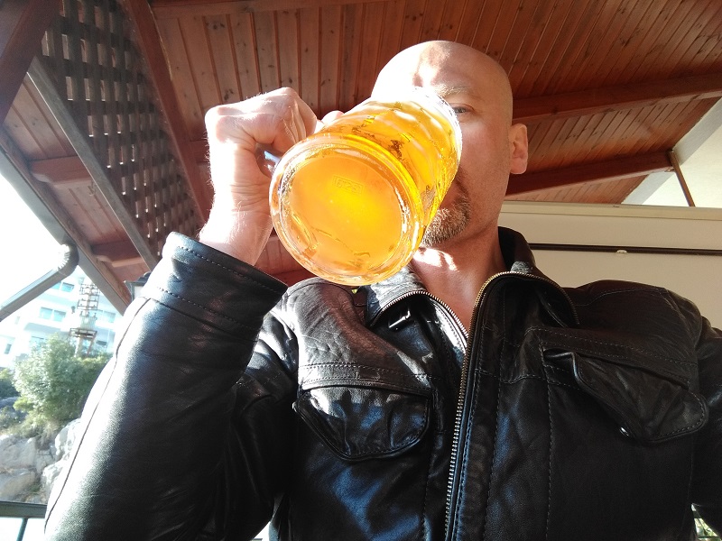 Drinking a Big Beer for the First Time at an Albanian Beer House
