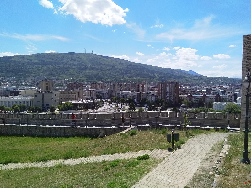 View of Mount Vodno and the Millienium Cross (Taken from Skopje Fortress)