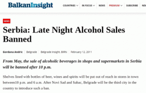 The Ban on Late Night Alcohol Sales in Serbia Is Old News