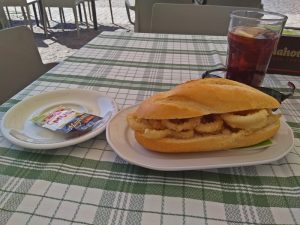 Calamari Sandwich and Tinto de Verano (Plaza Mayor, Madrid)