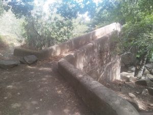 You'll have to cross this old, stone bridge if you walk the Sendero Rio de la Miel