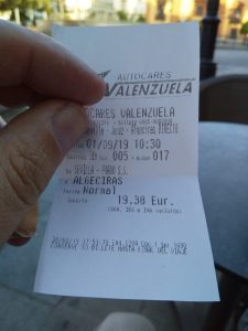 Bus Ticket (Sevilla to Algeciras)