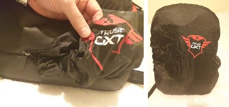 Integrated Rain Cover_ One of the good things about the Trust GXT 1250 Hunter Gaming Backpack