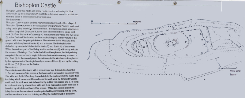 Castle Hill at Bishopton: Monument dimensions and diagram.