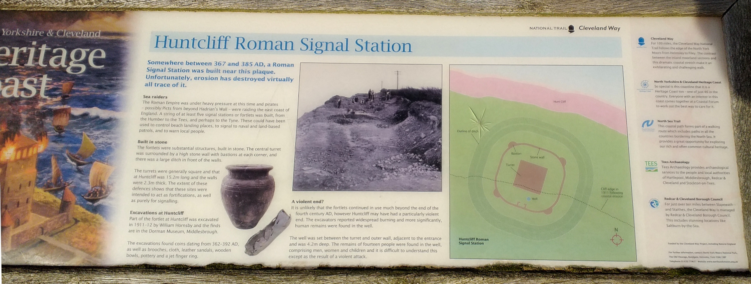 Huntscliff Roman Signalling Station Information Board