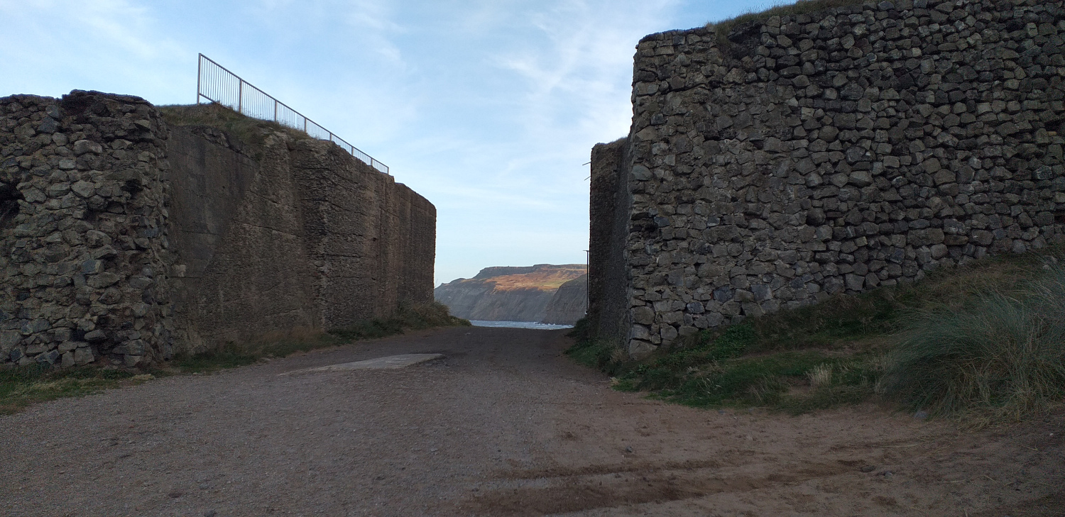 You have to pass through this gap to get from Skinningrove beach to the village itself