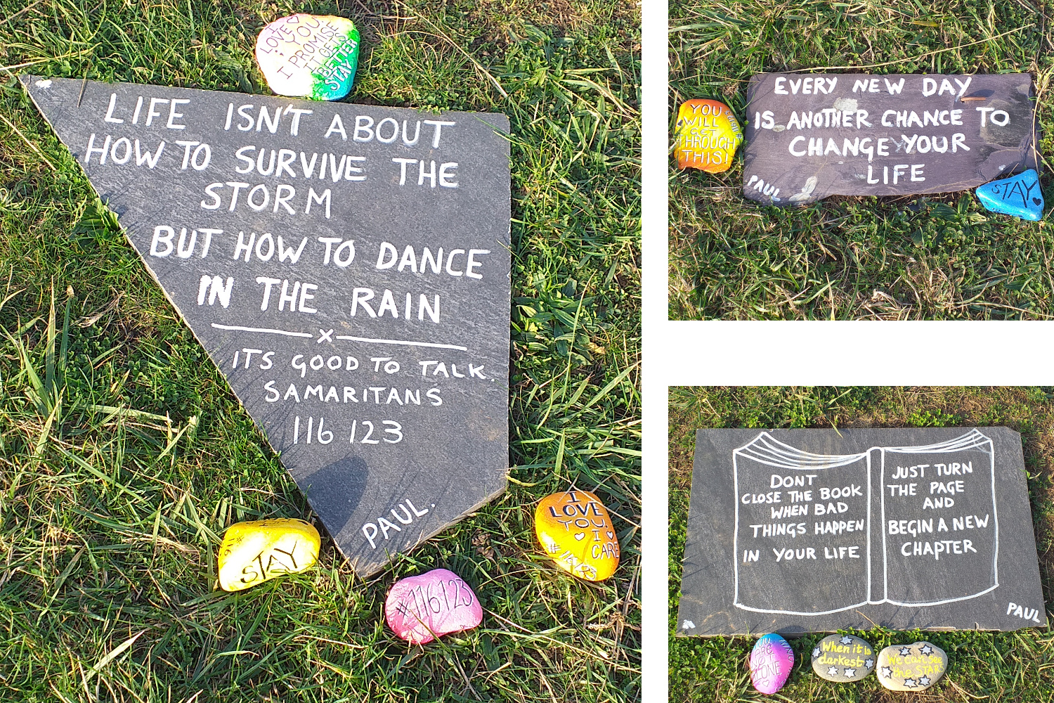 Inspirational Messages Written on Stones