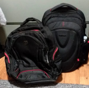 Port Designs Courchevel laptop backpack (left) + Kroser laptop backpack (right(
